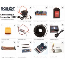 Kit électronique pour kit humanoïde 13 Dof